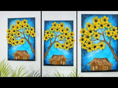 Best paper craft for home decoration | Cardboard craft ideas | Paper flower wall decoration | Crafts
