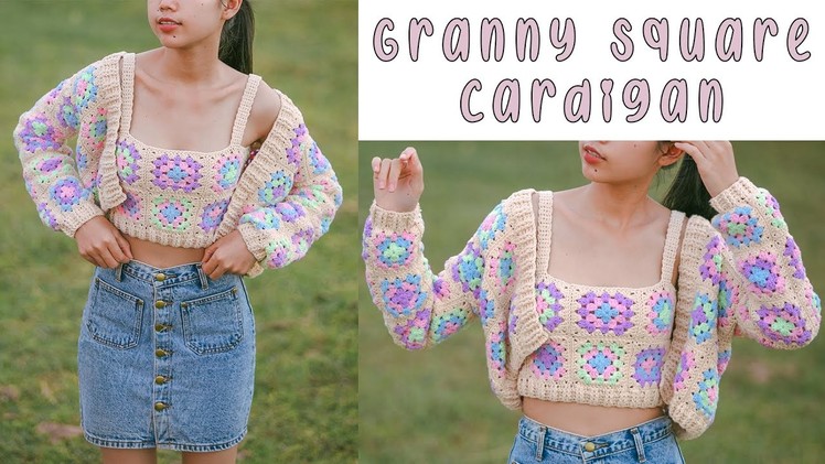 Crochet Granny Square Cardigan Tutorial | Crochet Patchwork Cardigan | Chenda DIY
