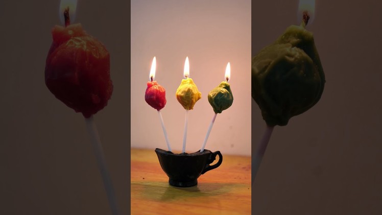DIY- 3 Colors Candy Candle Style #shorts #diy #handmade #candle