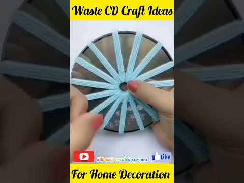 DIY Home decorations ldeas By Old CD || Waste CD Tutorial Home decor Ideas #short #yushort #CDcraft