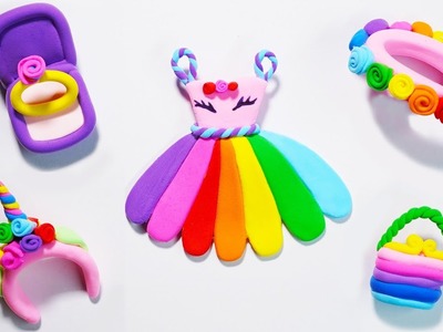 ???? DIY How to Make Polymer Clay Miniature Unicorn Set with Unicorn Dress, Bag, Unicorn Hair pin