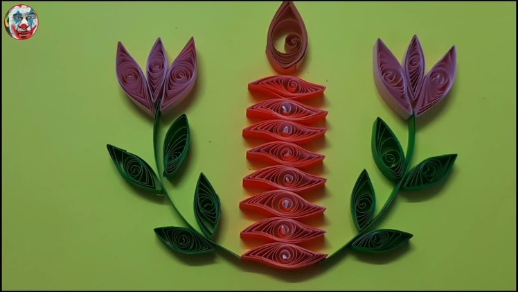 DIY PAPAER QUILLING | CHRISTMAS CANDLE AND FLOWER QUILLING ORIGAMI