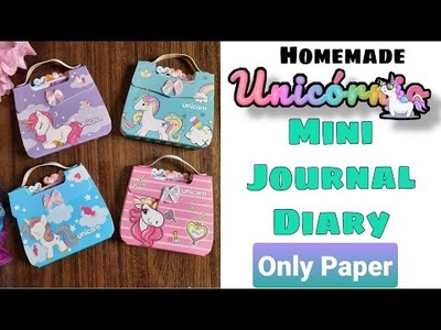 DIY Unicorn Journal. How to make mini Journal Diary. Diy Unicorn School Supplies. Unicorn Craft
