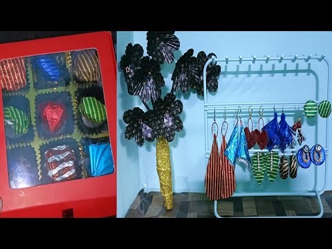 Earrings Making with Chocolate wrappers || Best out of waste crafts || Earrings