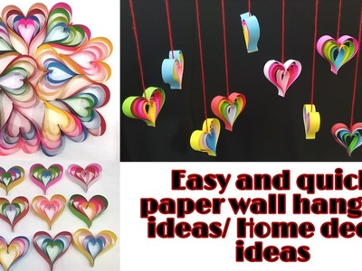 Easy and quick paper wall hanging ideas. DIY easy paper crafts tutorial. Home decor ideas