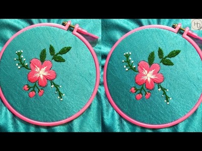 Easy flower embroidery stitches | #shorts #handembroidery #youtubeshorts