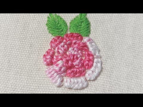 Easy Rose Hand Embroidery With Button Hole Stitch#shorts