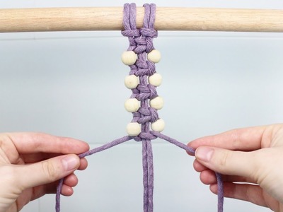 EASY Square Knot Pattern with Beads | DIY MACRAME