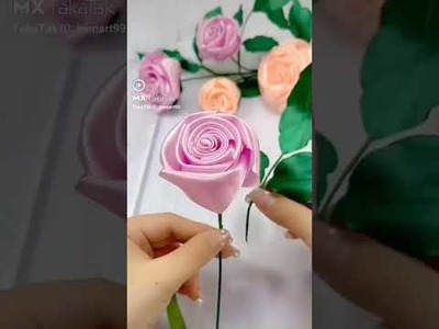 Flower making with ribbon ????. 5 min craft