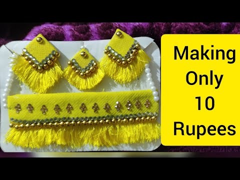 Haldi jewellery with carrybag and silk thread making at home. haldi jewellery making