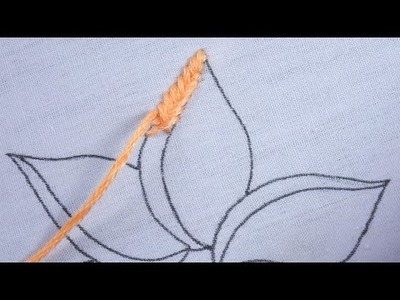 Hand embroidery amazing Raised Chain Stitch band unique flower design with easy following tutorial