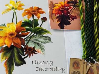 Hand Embroidery Art: Wild sunflowers in bloom - Thuong Embroidery