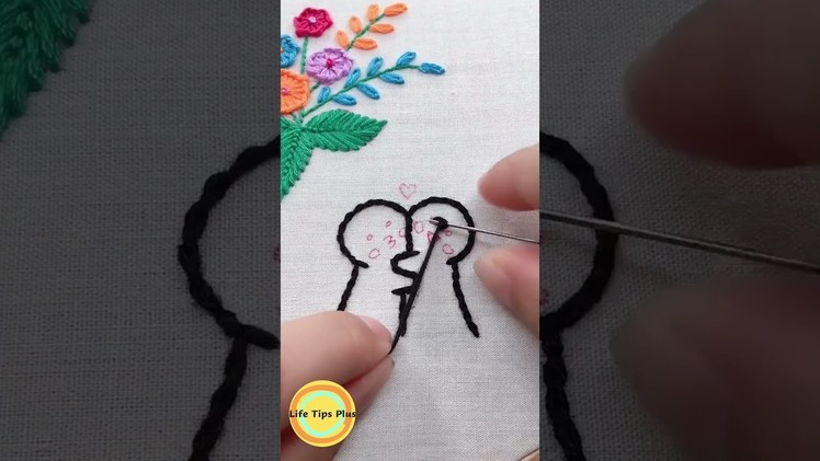 Hand Embroidery: Meme.Amazing Embroidery Stitches For Beginners.Guide to Sewing. #shorts