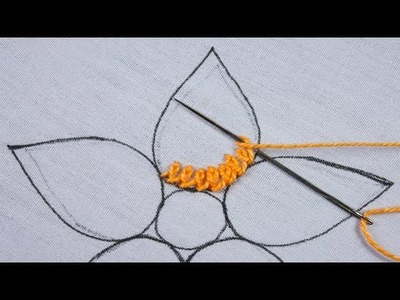 Hand embroidery new Basque stitch variation amazing flower design with easy following tutorial
