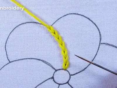 Hand Embroidery New Elegant Chain Stitch & Net Stitch Double Colour Combine Amazing Flower Design Tu