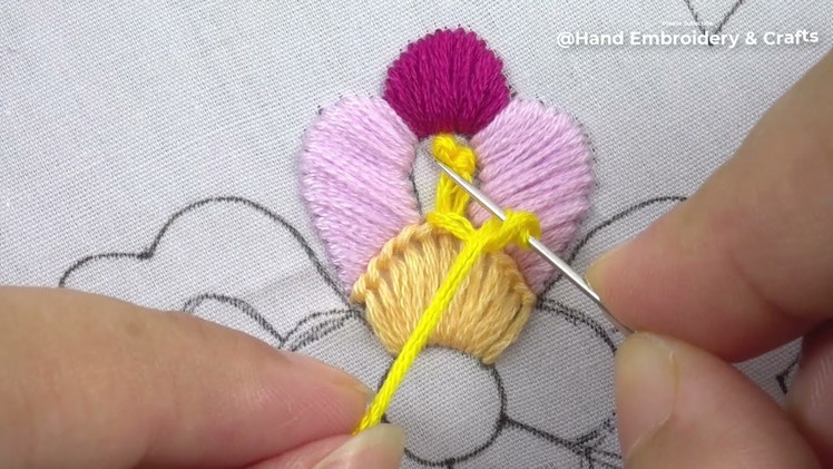 Hand embroidery super easy amazing flower design beautiful needle work for beginners