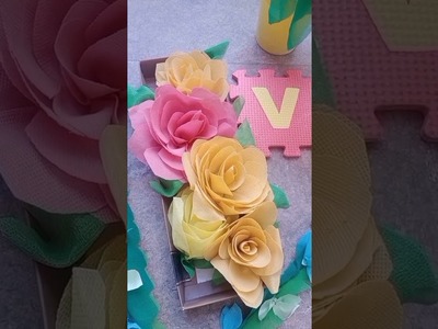 Handmade rose flower making from cotton carry bag.