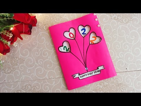 Happy New year card 2022 | How to make New year greeting card | New year card making handmade easy