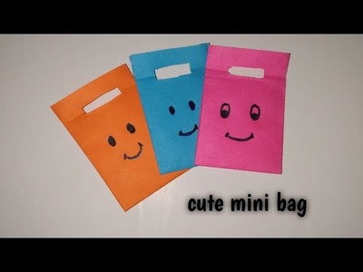 How to make easy mini paper bag. cute paper bag. cute mini bag #shorts