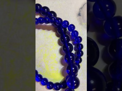Necklace blue crystal glass beads diy home made diy