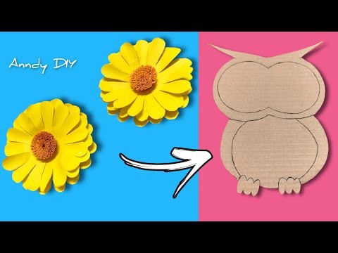 Owl​ wall​ hanging​ paper​ flower​ craft​ idea​s​|Best​ out​ of​ waste​ cardboard​ wall​ decor​ diy​