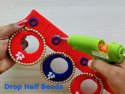 Paper craft | Easy Woolen Door Toran | Bangle Craft | Waste color Bottle Craft