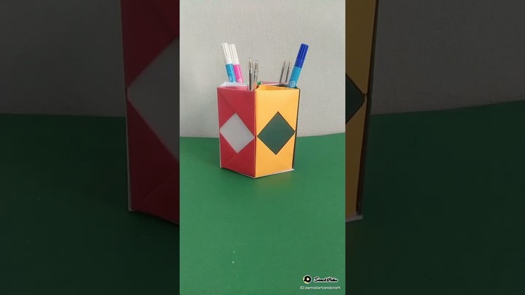 Paper Design Flower Hand make  paper art box Zemal Art & Craft:3D Pencil Holder with Paper
