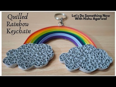 Quilled Rainbow Keychain | Quilled Key Chains | DIY Key Ring Using Beehive  and Edge Techniques