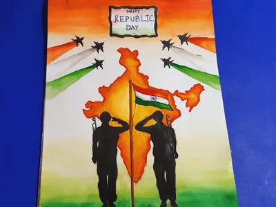Republic day watercolor painting | Special drawing for Republic day | how to draw Republic day easy