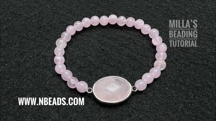 Rose Quartz Beads Stretch Bracelet (very easy tutorial) ???? #nbeads #gemstones