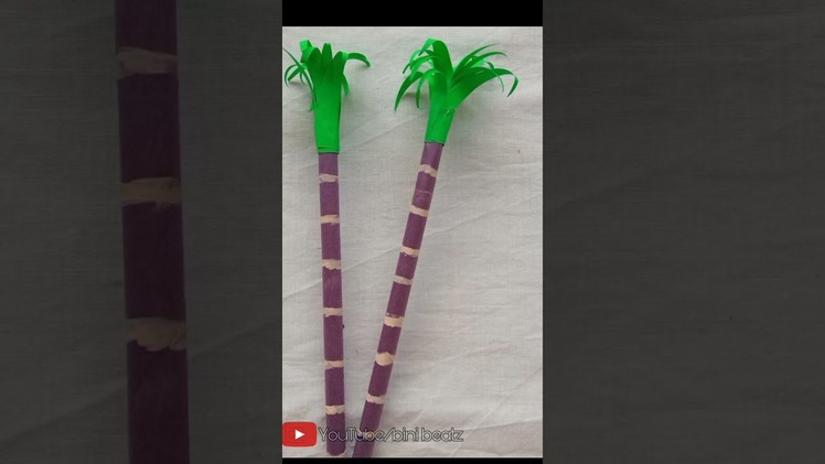 Sugarcane DIY with paper | Pongal paper craft ideas | Pongal decoration ideas 2022 | Sankranti Craft