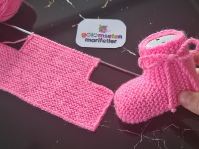Süper kolay yeni doğan patik modeli yapımı ✅ How to super easy knit socks for newborn baby