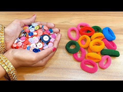 SUPERB HOME DECOR IDEAS USING WASTE RUBBAR BAND AND OLD BUTTON | DIY CRAFT | BEST OUT OF WASTE