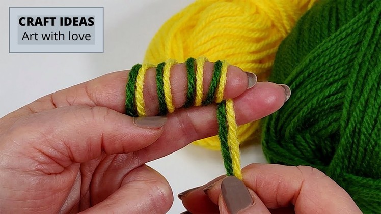 Superb Woolen Flower Making Trick Using Finger   Hand Embroidery Amazing Flower Design   Sewing Hack