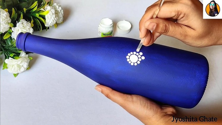 Very Beautiful & Elegant Bottle Art| DIY Bottle Decoration Ideas| Simple Dot Art For Beginners|