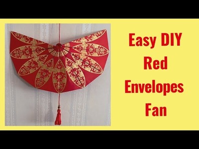 Vietnamese.Chinese New Year DIY Wall Decoration- How To Make Red Ang Pow Fan For Lunar New Year