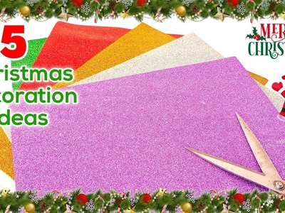 5 Christmas decoration idea with glitter foam sheet at home | DIY Christmas craft idea 2021