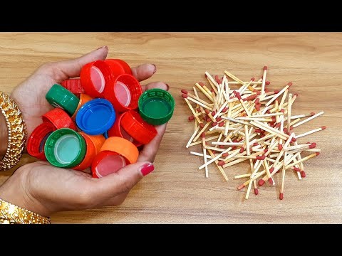 AMAZING TECHNIC FOR CRAFTING USING OLD BOTTEL CORK AND MATCH STICKS | BEST OUT OF WASTE