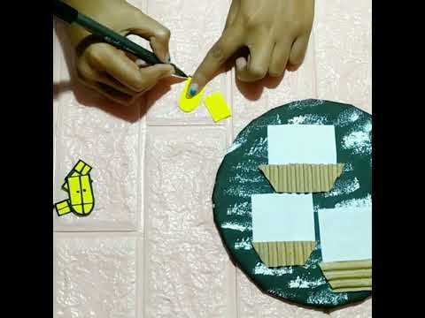 Art and craft #diy how to make wintercraft from waste materials. wallhanging.shorts.youtubeshorts