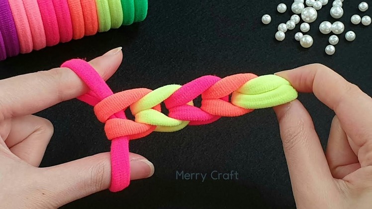 Beautiful Hair Band Flower Craft Ideas - Hair Band Embroidery Flower Making - Rubber Band Flowers