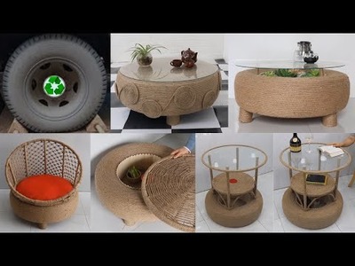 Best Out Of Waste Material with Old Tire | Furniture Jute Craft Ideas