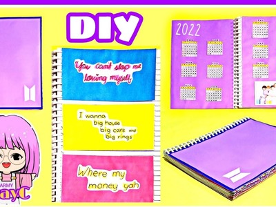 BTS DIY PURPLE PLANNER for 2022.Inexpensive but beautiful DIY for ARMYs.2022 with BTS????.ARMY MayC.????????