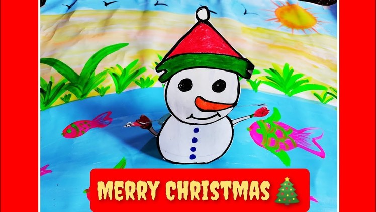 Christmas special craft.  ⛄ snowman drawing#art #shorts #craft #diy