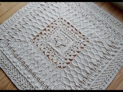 Crochet home rug #46 square pattern.how to crochet mandala blanket.bagaimana untuk membuang mandala