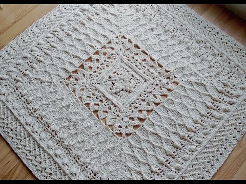 Crochet home rug #46 square pattern.how to crochet mandala blanket.bagaimana untuk membuang mandala