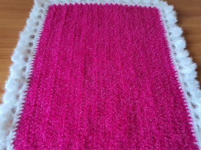 Crochet table cover, Crochet baby blanket, woolen Door Mat ,crosia ke design, @Santosh All Art