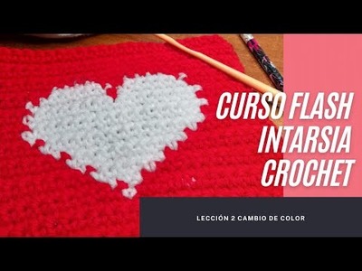 CURSO FLASH INTARSIA CROCHET - LECCIÓN 2 CAMBIO DE COLOR
