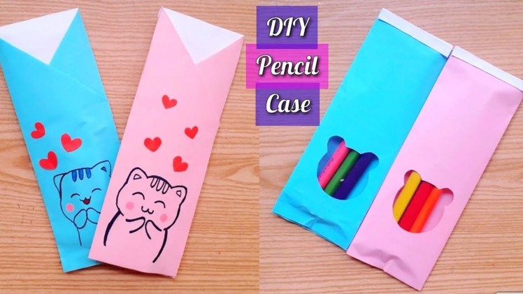 Cute DIY Pencil Case from Paper. Handmade Pencil Case. Paper Craft. Paper Origami