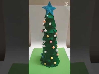 DISHA ARTS making an Christmas tree from a craft paper with fun.Any body can make.