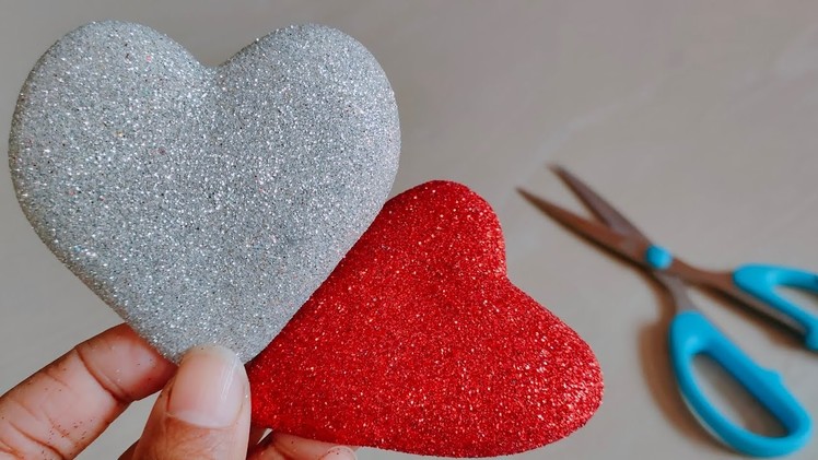 DIY.Valentine's Day Gift craft.Glitter foam sheet craft.Foamiran.Art & Craft.Valentine's show piece